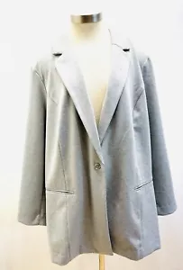 Neu mit Etikett Nine West Damen-Karrierejacke Langarm Einknopf Kragen grau Größe 3X - Bild 1 von 16