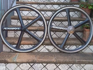 Aerospoke Usa Coppia Ruote A Razze Carbonio 26" Triathlon Colnago Bianchi - Foto 1 di 19