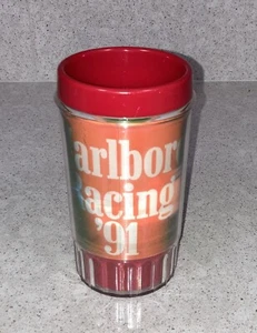 Vintage 1991 Marlboro Racing Lenticular Plastic Drinking Cup Indy - Picture 1 of 4