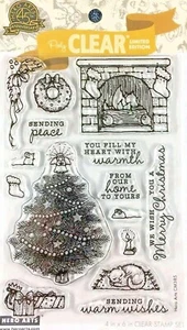 Christmas Home Scene Clear Stamp Set Hero Arts CM385 NEW! Fireplace Tree - Picture 1 of 1