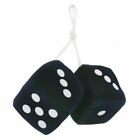 Pair Novelty Black Fuzzy Dice For Rearview Mirror Car Truck Hot Rods Rat Classic