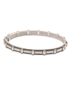 FREIDA ROTHMAN Regentropfen 2-farbig Sterlingsilber CZ Station Scharnier Armreif Armband - Bild 1 von 8