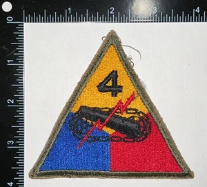 Parche de la Segunda Guerra Mundial Ejército de los Estados Unidos 4ª División de Tanques de Armadura Blindada - Imagen 1 de 2