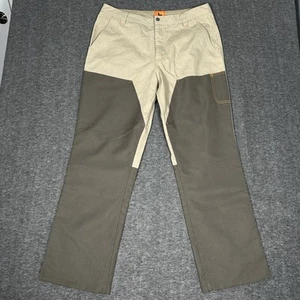 Field and Stream Brush Pants Men 36 Beige Canvas Hunting Waterproof Coated - Picture 1 of 10