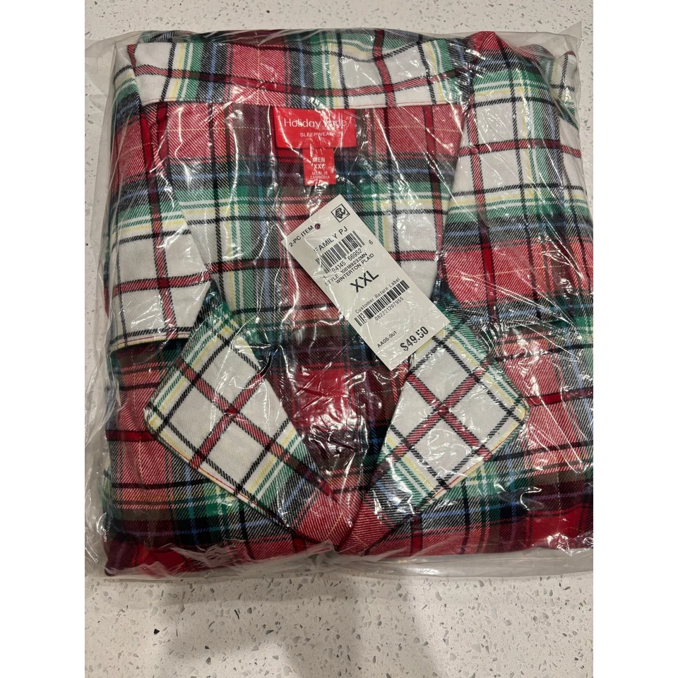 Holiday Lane Mens’s Christmas Plaid Pajama Set – Size XXL – Red & Green NWT - Image 1 of 4