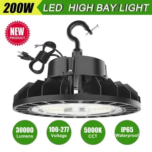 UL Commercial Led High Bay Light UFO Warehouse 200W 30000LM AC100-277V Dimmable - Picture 1 of 10