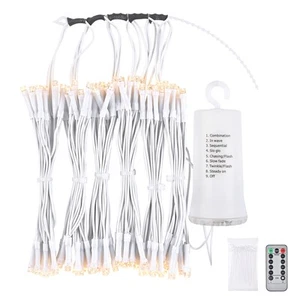 Terrassenschirm Lichterkette passend für 6-Rippen 7/8/9 Fuß Außenschirm 96 LED warmweiß - Bild 1 von 11