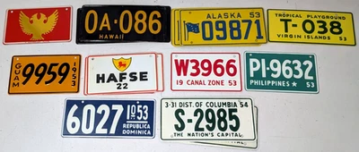 Wheaties Cereal Premium Prize Territories Possessions Mini License Plates 17 Lot - Image 1 of 4