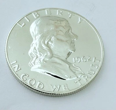 1962 Franklin Half Dollar Choice to Gem 90% Silver Proof Coin from proof set#851 - Image 1 of 2