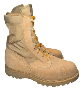 Army Military UFCW Hot Weather Coyote Brown Steel Toe Combat Boots Sz 12 XW 8430 - Picture 1 of 9