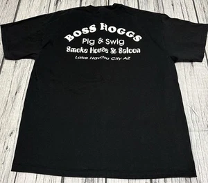 Vintage Boss Hoggs Smoke House Saloon Lake Havasu AZ Black T Shirt Size Large - Picture 1 of 7
