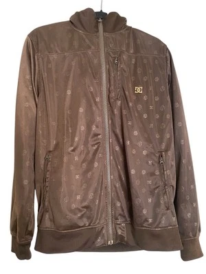 Vintage DC All Over Logo Print Jacket w/ Removable Hoodie Y2K Skateboard Size L - Image 1 of 4