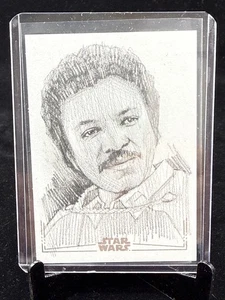 Lando Calrissian Andrew Fry Silver Foil Sketch Card 24 Topps Star Wars Galaxy - Picture 1 of 3
