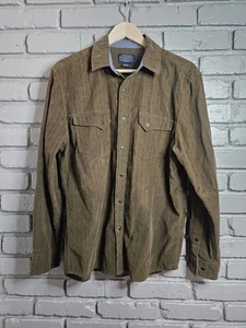 Pendleton Men's Long Sleeve Green Corduroy Button Down Shirt Size M Cotton - Picture 1 of 12
