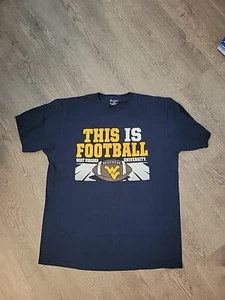 VTG  West Virginia U T-Shirt THIS IS FOOTBALL Champion Brand. WVU Size XL. - Picture 1 of 3
