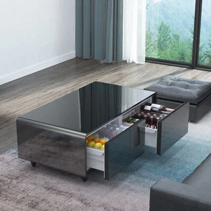 Modern Smart Coffee Table with Built-in Fridge&Bluetooth Speaker&Power Socket - Picture 1 of 12
