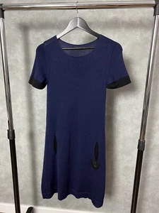 Twin Set Simona Barbieri Strickkleid Wolle Kurzarm marine Größe M - Bild 1 von 11