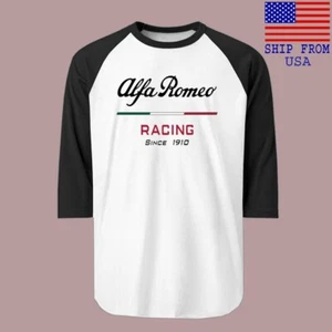 ALFA ROMEO RACING SINCE 1910 Men's Raglan Black Size S-2XL - Picture 1 of 1