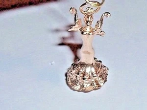 14k GELBGOLD 3D SPANISCHE FLAMENCO TÄNZERIN SPANIEN ANHÄNGER CHARM - Bild 1 von 2
