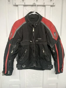 Vtg Belstaff M Padded Jacket Motorcycle Zip Pockets Black Red England size s - Picture 1 of 13