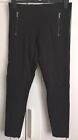 Next Thick Stretchy Black Jegging Trousers Faux Zips ~ Size 12