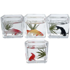  4 Pcs Simulated Koi Fish Tank Plastic Miniature Bowl Goldfish
