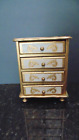 Mele 1960's Florentine Gilt 4-Drawer Wood Vanity Jewelry Parts Only Music Box