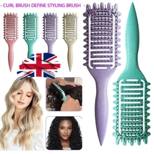 New Curl Defining Brush - Styling Tool for Wavy Curly Hair Detangling Styling UK - Picture 1 of 15