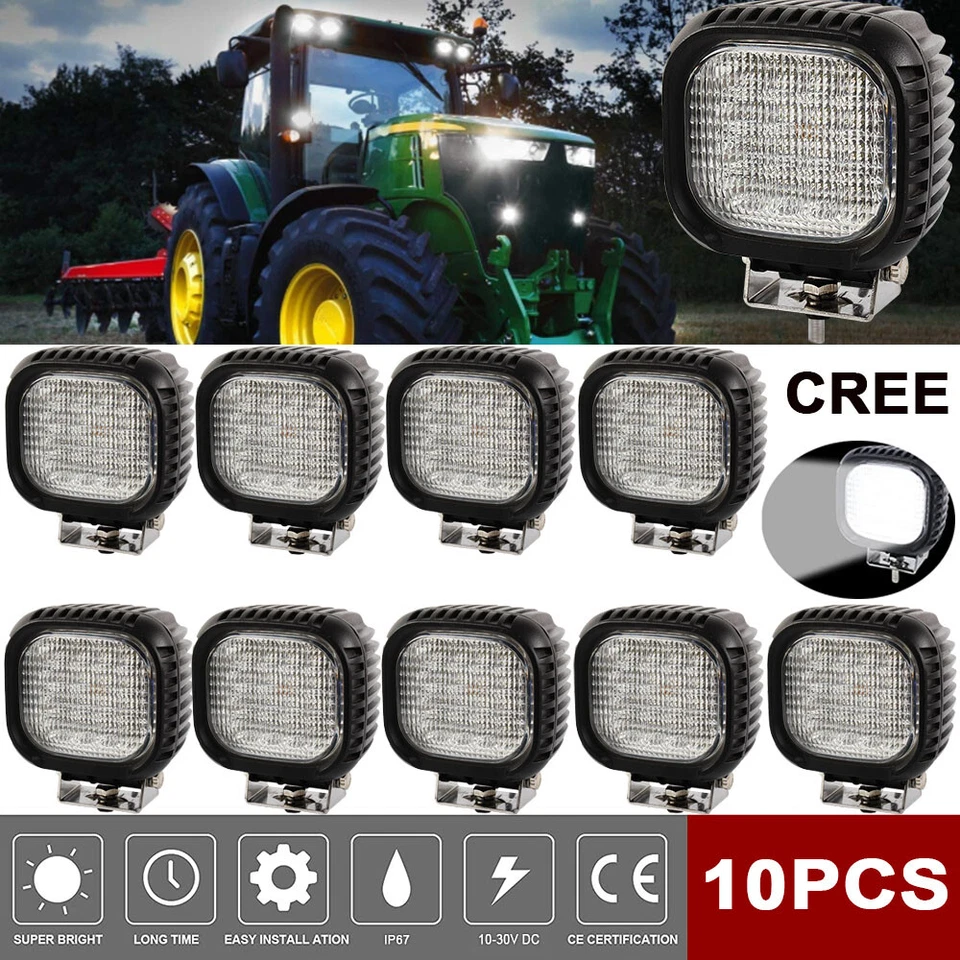 10 X 48W Cree LED Arbeitsscheinwerfer Offroad Bagger 12V Scheinwerfer Flutlicht - Bild 1 von 4