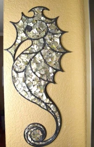 Lg 29" Sea Horse Mosaic Shell Appearing like Stain Glass Unique Reversible - Picture 1 of 12