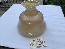 Vintage 7” FRENCH GLASS LAMP SHADE Nice Hobnail Coin Dot Clear on Frost NOS NEW
