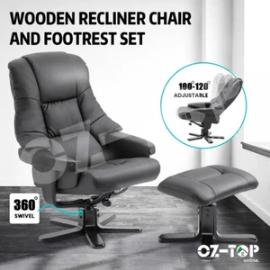 Home Office Leather Recliner Chair Sofa Armchair Couch Lounge Chair w/Footrest - Picture 1 of 12