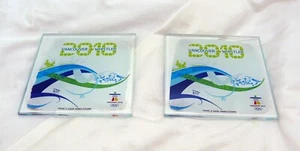 Vancouver 2010 Olympics glass coasters with Whistler decal - Picture 1 of 2