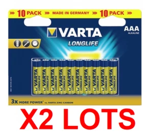 20 Piles LR03 AAA alcaline 1,5 volts Varta Longlife - Imagen 1 de 1