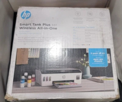 HP Smart Tank Plus 551 Thermal Inkjet All-In-One Printer White Untested - Image 1 of 3