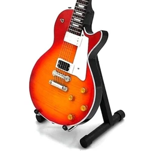 Mini Sunburst Gitarre für LED ZEPPELIN JIMMY PAGE GESCHENK Erinnerungsstücke KOSTENLOSER STÄNDER - Bild 1 von 6