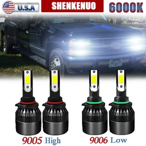 For  C/K Pickup Silverado Suburban Tahoe 1994-1998 4pc LED Headlights Bulbs - Picture 1 of 12