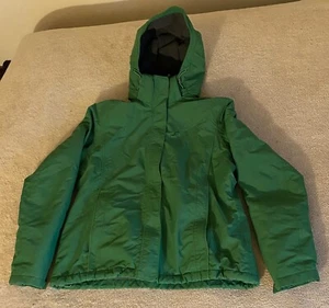 Lands' End Squall wasserdicht Fleece gefüttert Kapuze Parka Mantel grün Damen S 6-8 - Bild 1 von 22