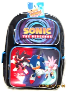 Blue Sonic the Hedgehog,Shadow,&Venice 16" Boom Backpack with 2 Compartments - Picture 1 of 5