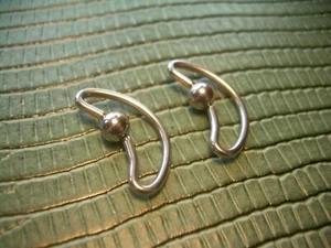 Pair Moon Captive Bead Ring 14g with 5mm Ball Lip Nose Eyebrow Nipple Ear BB1 - Picture 1 of 3