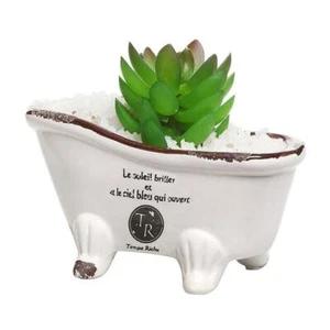 White Porcelain Petite French Country Claw Bathtub Flower Pot Planter/ Soap Dish - Picture 1 of 5
