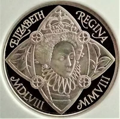 Moneda de plata británica de 5 libras 2008 NGC PF69 ULTRA CAMAFEO PIEFORT ext... - Imagen 1 de 4