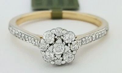 GENUINE 0.55 Cts DIAMOND ENGAGEMENT RING 10K GOLD - Free Certificate Appraisal - Image 1 of 4