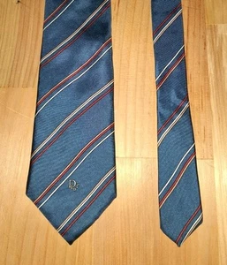 Necktie Christian Dior Men's Vintage Designer repp striped blue business - Picture 1 of 7