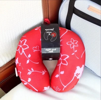 Travel Pillow Flower Floral Red Light Soft  U Shape AU Designed For Beech Bath - image 1 of 3