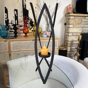 Modern Metal Candle Holder Tower Sculpture – Votive /Tealight, 16" (free votive) - Picture 1 of 8