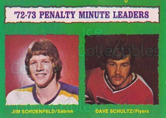 1973-74 O-pee-chee Light Backs #137 Jim Schoenfeld, Dave Schultz - Image 1 of 1