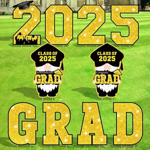 10 PCS Class 2025 Graduation Yard Sign Yard Decorations Congrats Graduation L... - Picture 1 of 7