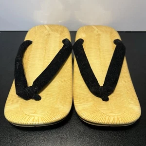 Vintage Men's Formal Setta Formal Kimomo Sandals/Footwear 24cm Black Velvet - Picture 1 of 5