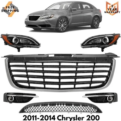 Front Grille Assembly & Bumper Lower Grille Kit For 2011-2014 Chrysler 200 Foto 1 de 4